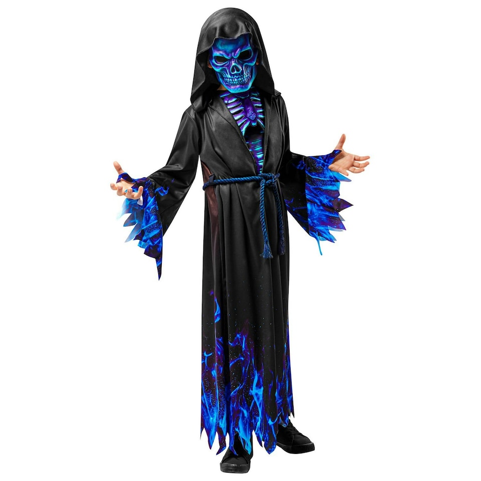 Bristol Novelty Childrens/Kids Grim Reaper Costume - Black/Blue - 5-7 Years 5