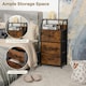 image 4 of COSTWAY 3-Drawer Storage Dresser Organizer W/ Fabric Drawers Brown