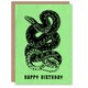image 1 of Snake Serpent Retro Vintage Style Drawing Birthday Card