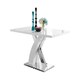 image 1 of Furniturebox Atlanta Chrome Metal And White High Gloss 6 Seater Dining Table