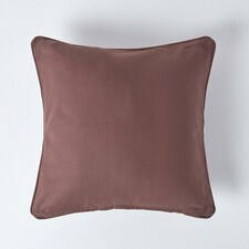 Homescapes Cotton Plain Chocolate Cushion Cover - 60 x 60 cm | Brown | Chocolate | 60 x 60 cm