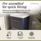 image 2 of Balterley Floor Standing 2 Drawer Vanity Unit with Ceramic Basin | Blue | Indigo Blue | 862 x 607 x 460mm