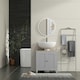 image 6 of kleankin Bathroom Pedestal Under Sink Cabinet with Adjustable Shelf, Grey Grey