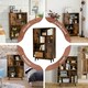 image 6 of COSTWAY Freestanding Wooden Sideboard Storage Cabinet with 2 Doors Brown