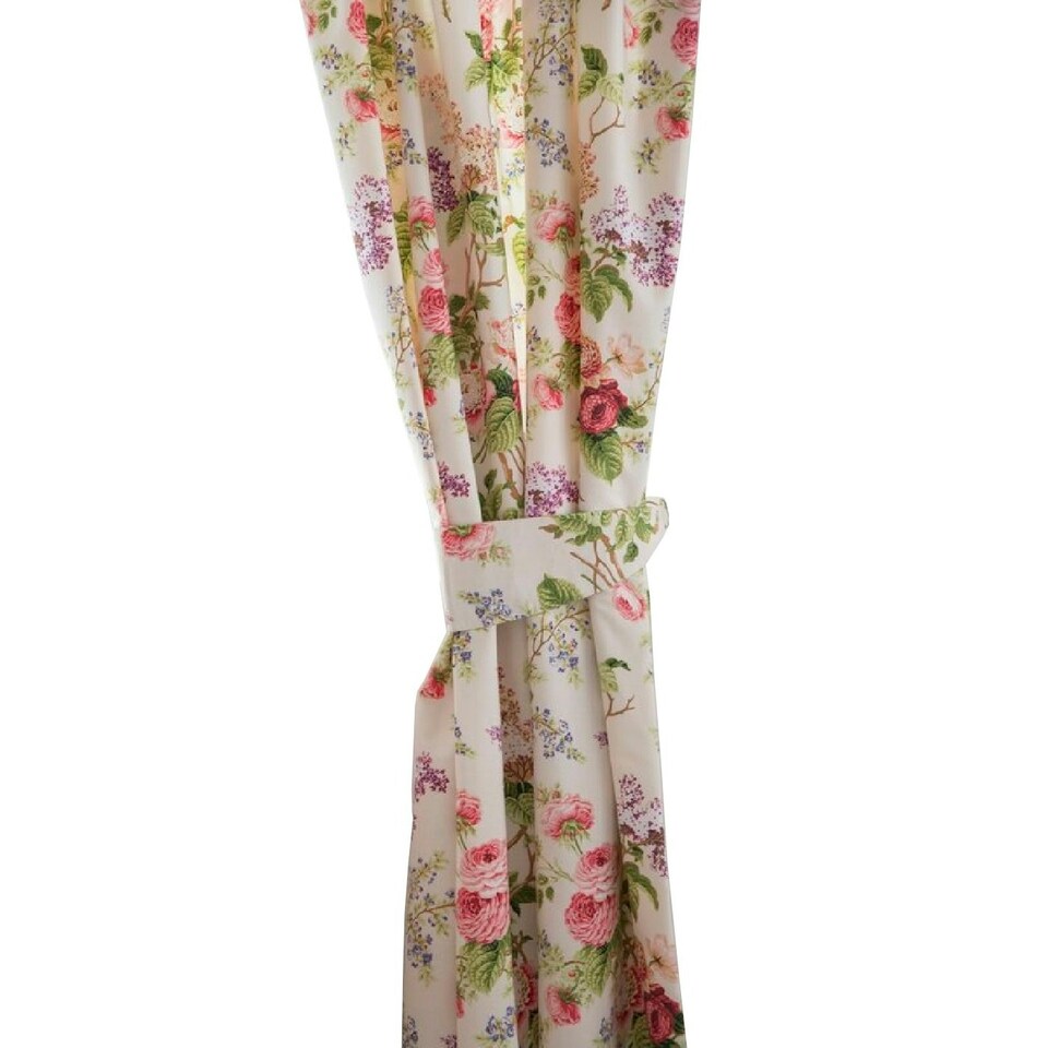 image 1 of Belledorm Delphine Lined Curtains With Tie Backs - Multicoloured - 66 x 72in