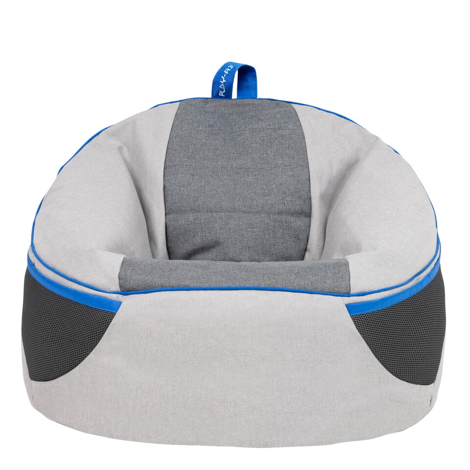 image 1 of PLAY-R1 Alpha Kids Gaming Bean Bag Chair Grey Video Gaming Bean Bags | Grey | Grey | 1