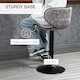 image 6 of HOMCOM Bar Stool Set of 2 Microfiber Cloth Adjustable Height Armless Chairs with Swivel Seat, Grey