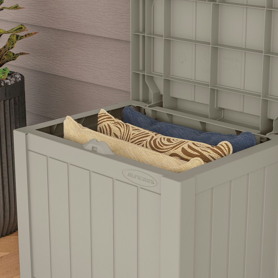 image 1 of Suncast Florida 83L Storage Box - Light Taupe Grey