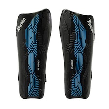 Precision Origin.0 Strap Shin Guards - Black/Cyan - XSmall - PRA217XSR - Black/Cyan - XSmall - PRA217XSR