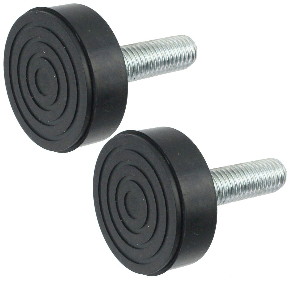 image 1 of SPARES2GO Universal Washing Machine Adjustable Screw in Foot (Pack of 2, 10mm Thread)
