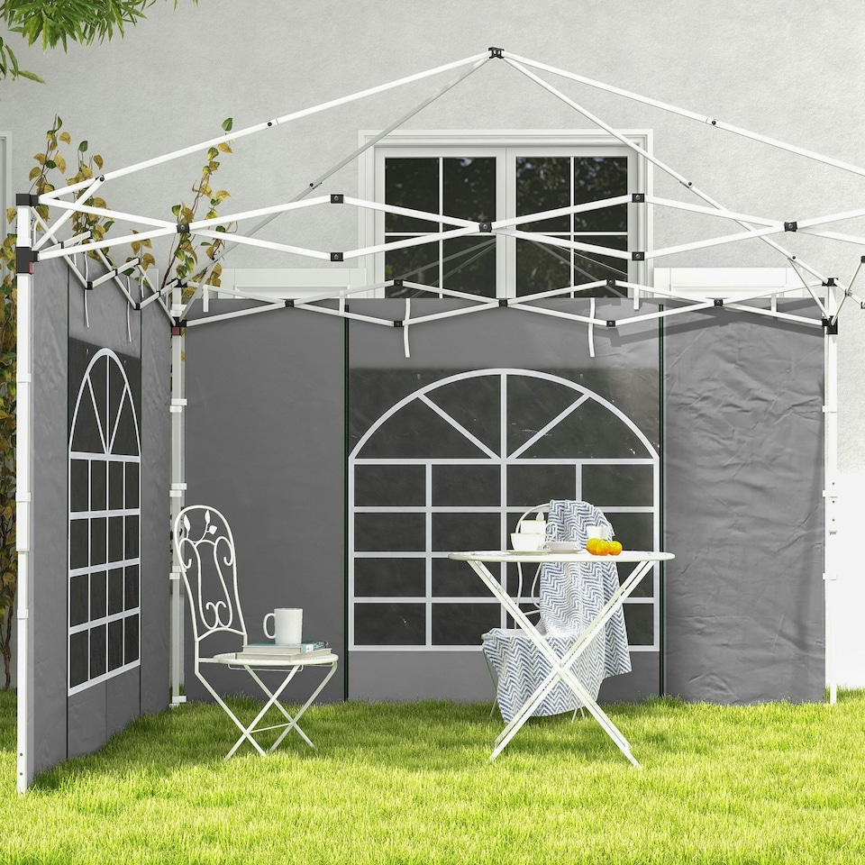 image 1 of Outsunny 3x3(m) or 3x6m Pop Up Gazebo Side Panels Replacement, 2 Pack, Green