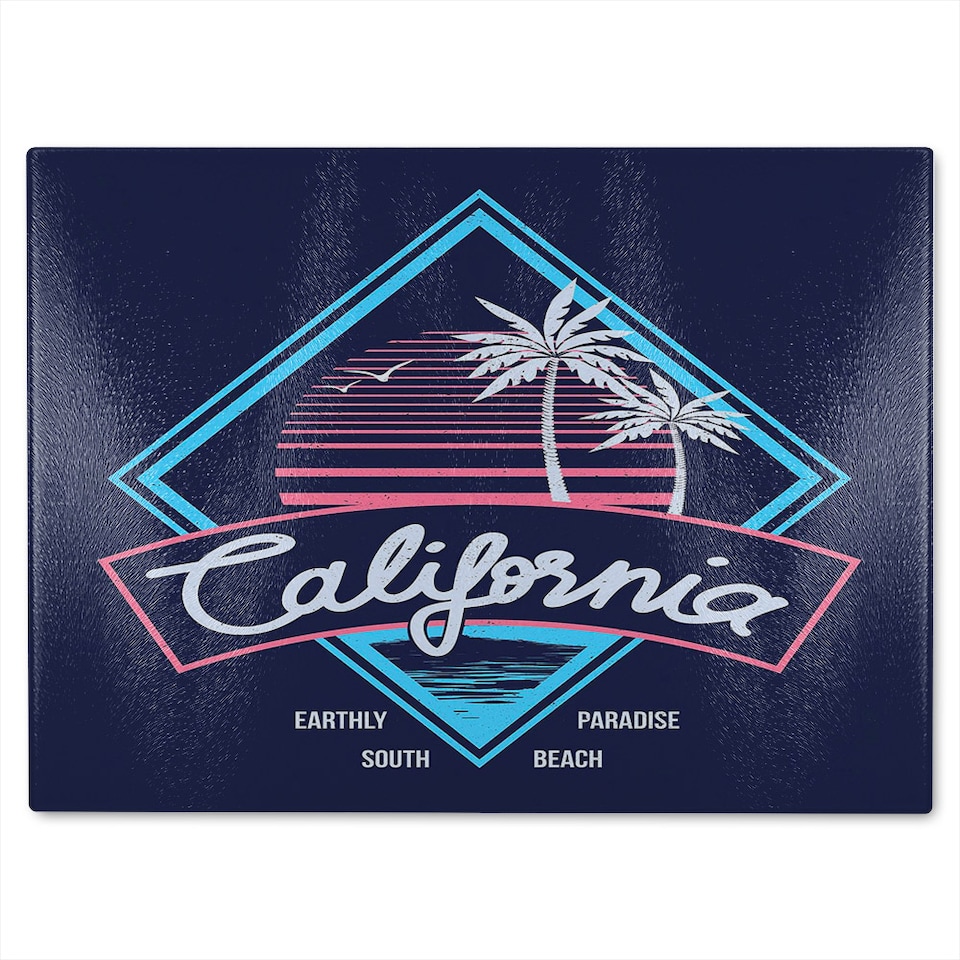 image 1 of Neon California Glass Chopping Board | Multi