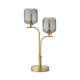 image 1 of ValueLights Amelie Gold 2 Way Ribbed Glass Lamp Table Light & Bulbs | Gold