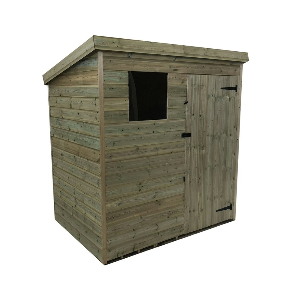 image 1 of 6 x 5 Garden Shed Pressure Treated T&G PENT Wooden Garden Shed - 1 Window + Single Door (6' x 5' / 6ft x 5ft) (6x5)