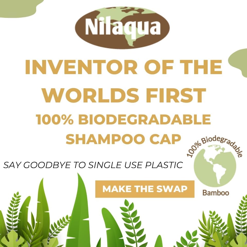 image 1 of Nilaqua No Rinse Shampoo Wrap the World's First Biodegradable Shampoo Cap Biodegradable Bamboo Waterless Hair Wash for Elderly Pleasant Fragrance Fresh Apple & Jasmine + Oatmilk & Honey 3pack