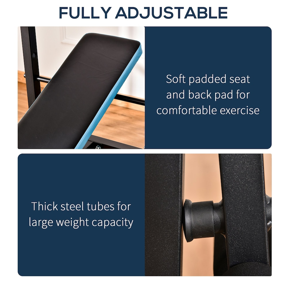 image 1 of HOMCOM Adjustable Weight Bench with Leg Developer Barbell Rack for Home Gym