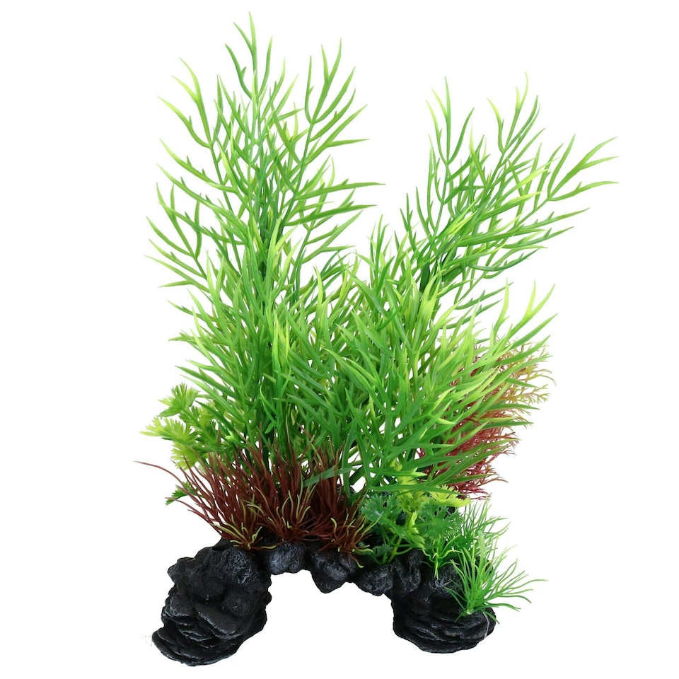 image 1 of Natural Look Aquatic Aquarium Fish Tank Deco Plant Rock Ceratopteris