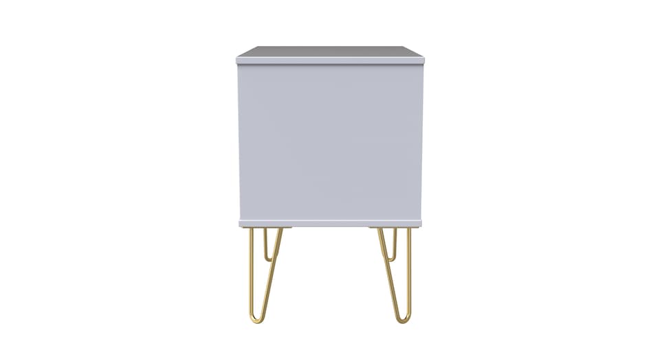 image 1 of Dallas 2 Drawer Wide Bedside Table in White Matt (Ready Assembled) | White | White Matt