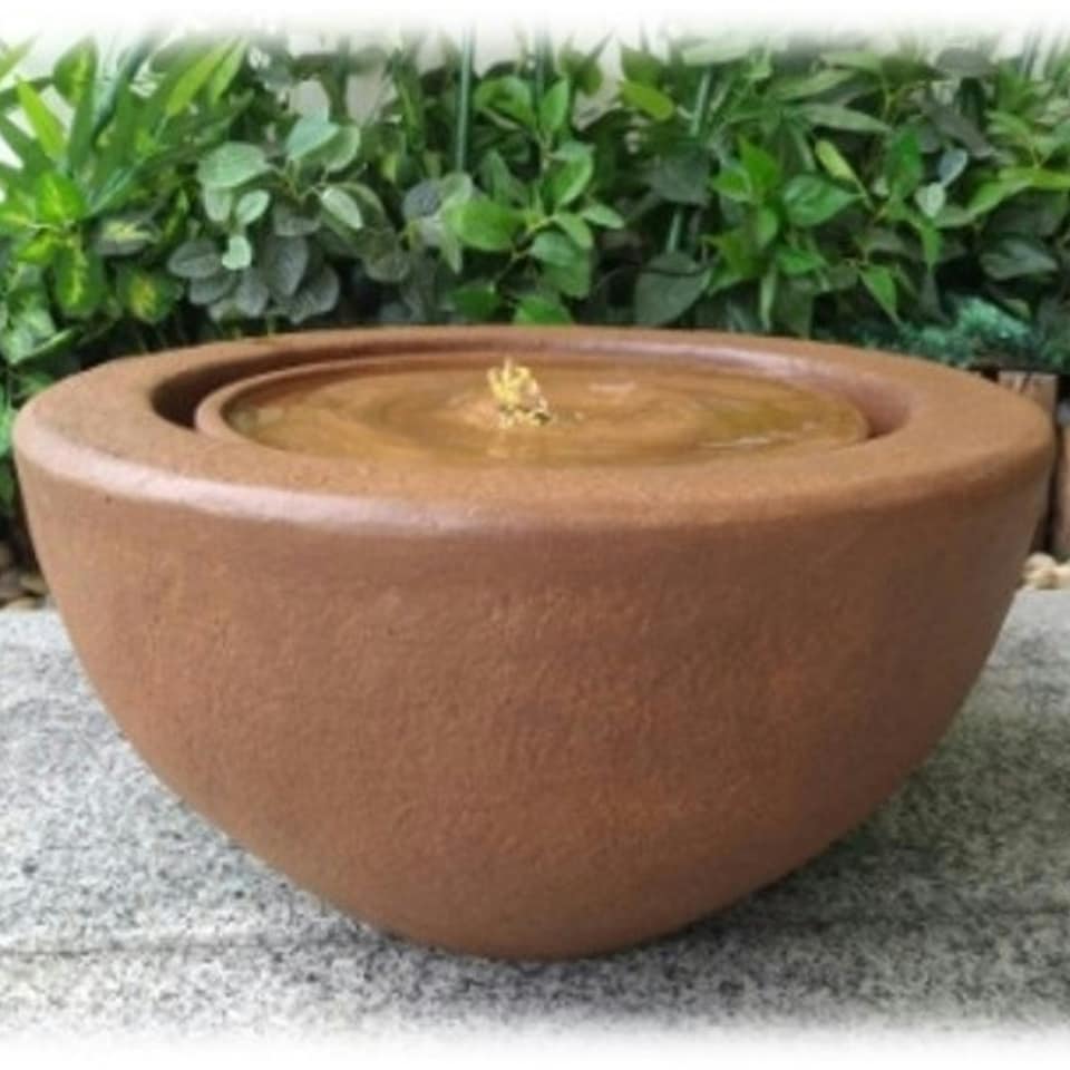 image 1 of Certikin Heissner Half Ball Rust Water Feature with Pump and Light 016602-17
