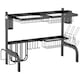 image 1 of HOMCOM 2 Tier Dish Rack, Over The Sink Dish Drainer Rack for Kitchen, Black