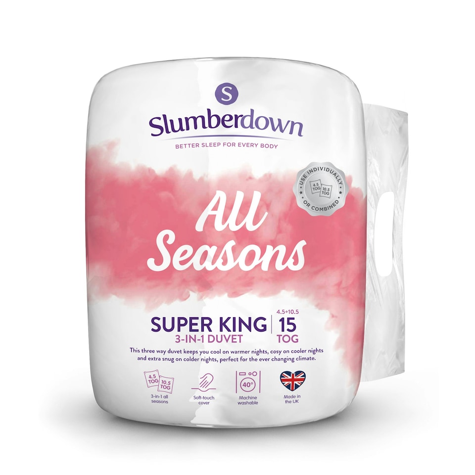 image 1 of Slumberdown All Seasons Combi Duvet, 15 Tog, Super King