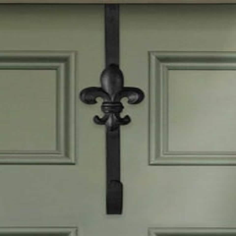 image 1 of Black Fleur de Lys Wreath Hanger