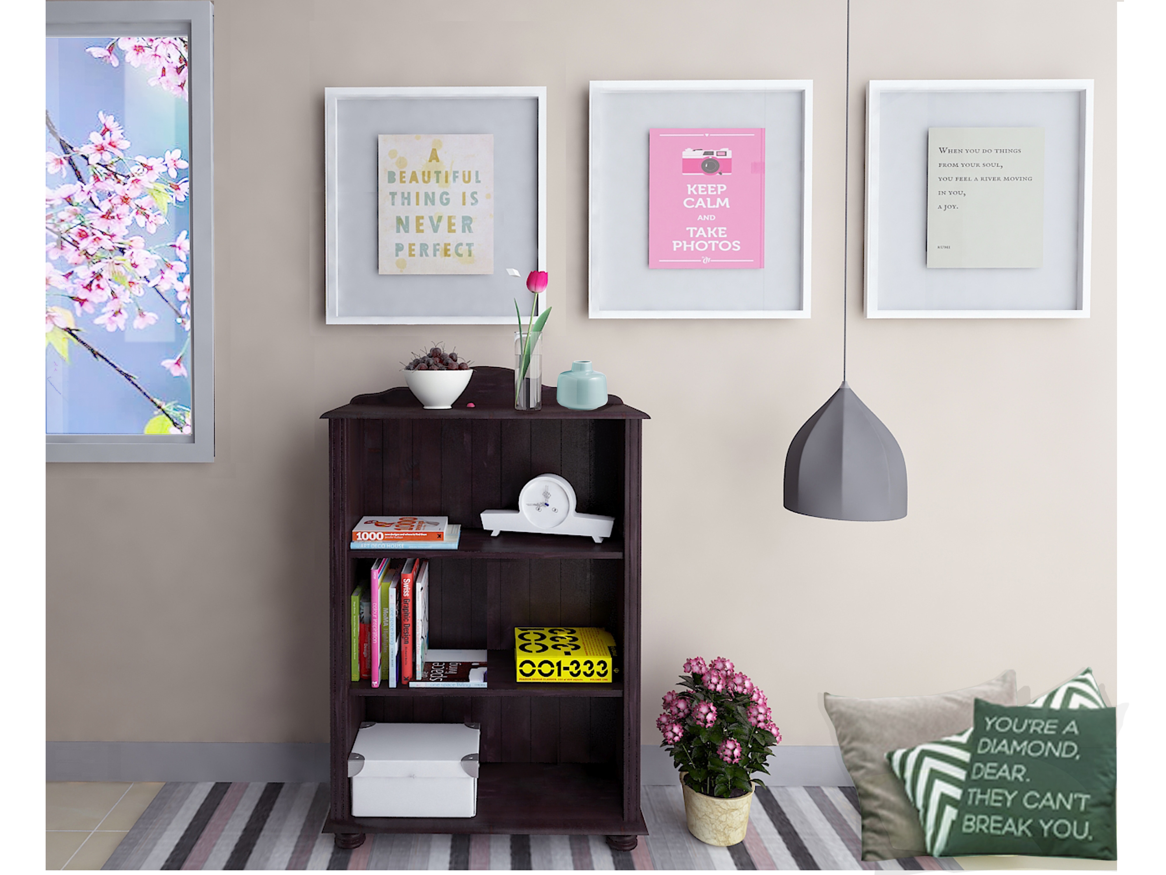 Dorel Home Mette Bookcase Low HL, Brown