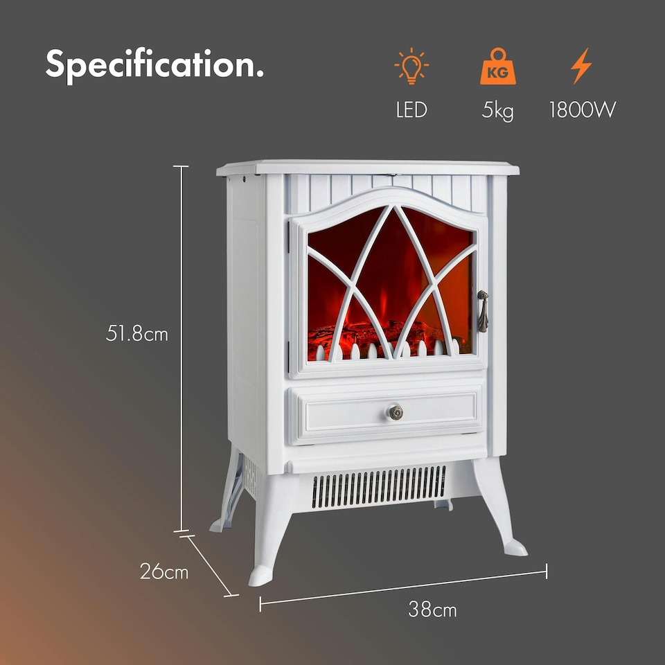 image 1 of VonHaus Electric Stove Heater 1800W White