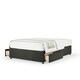 image 1 of Memory Maestro Memory Foam Charcoal Linen 2 Drawer Divan Set Small Single