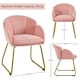image 3 of Yaheetech Flower Shape Velvet Armchair with Golden Metal Legs