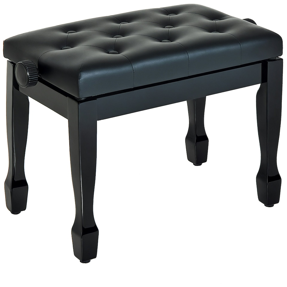 image 1 of HOMCOM Faux Leather Piano Stool Height Adjustable Seat Keyboard Bench Black