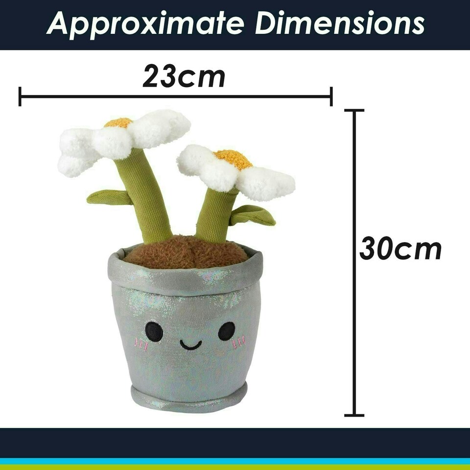 image 1 of Flowerpot Soft Toy Cute Plushie Huggable Cuddly Stuffed Toy Gift 30cm White