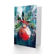 image 2 of Single Hanging Red Bauble Ornament Holly Painting Blank For Him Or Her Art Christmas Card