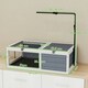 image 7 of PawHut Tortoise House, Wooden Tortoise Table w/ Lamp Holder - Grey