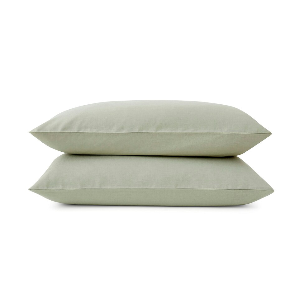 image 1 of Touch Of Linen - Pistachio Green - Pillowcase Pair Green | Pistachio Green