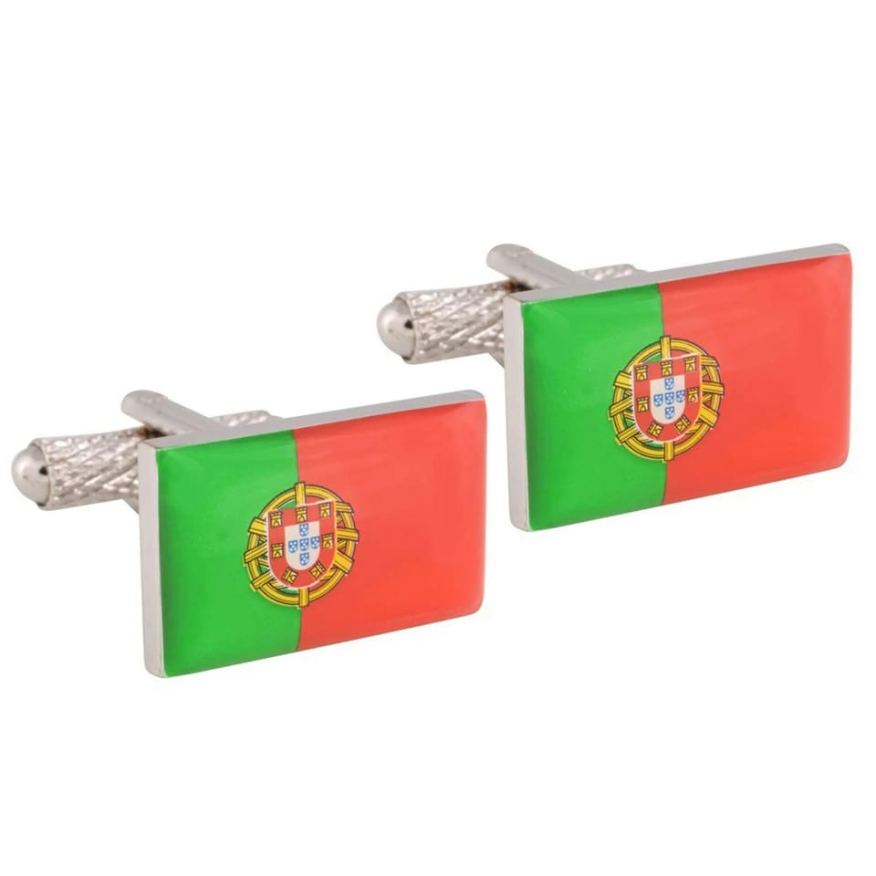 image 1 of Flag of Portugal Cufflinks - Onyx Art CK152