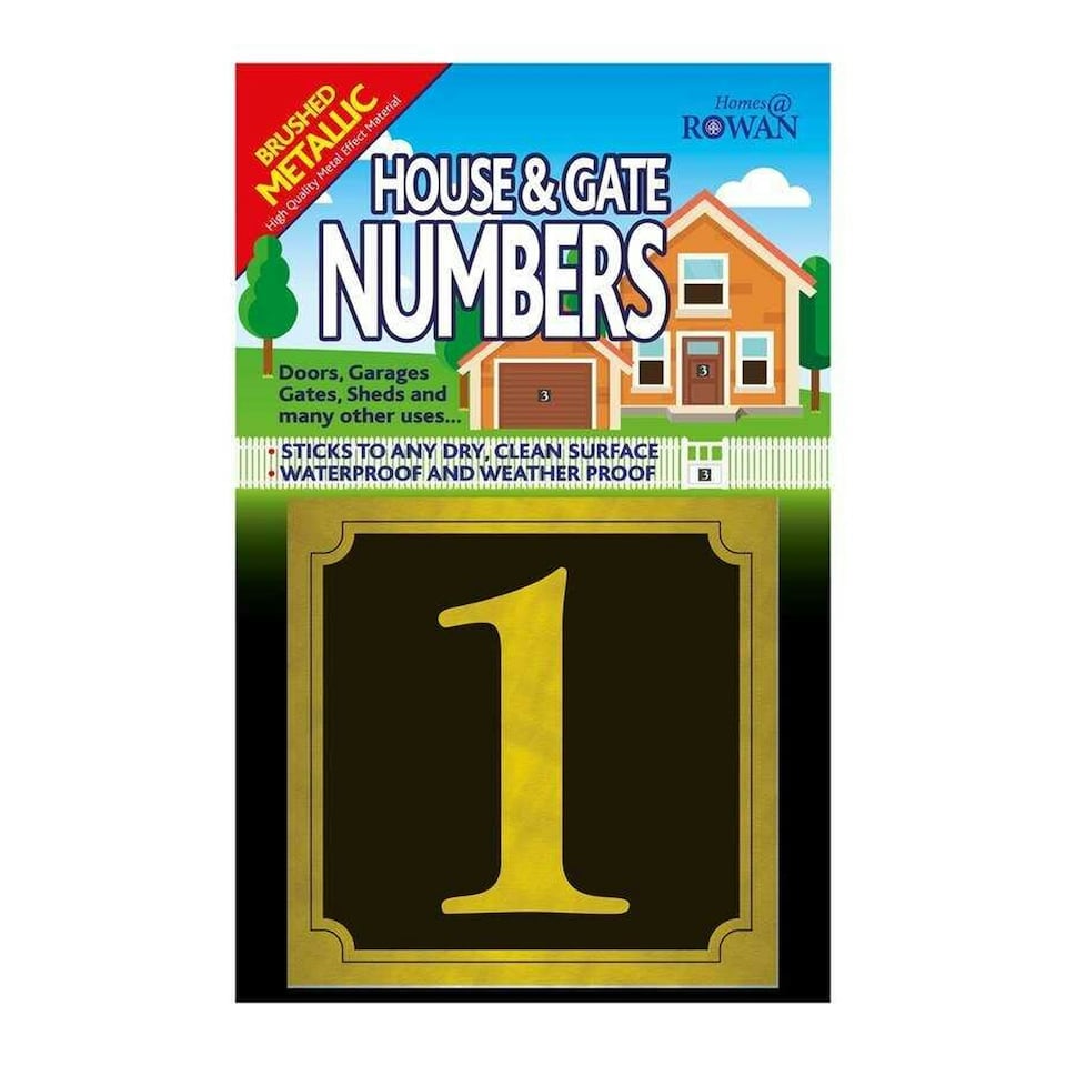 image 1 of Rowan 1 House & Gate Number - Black/Gold - One Size