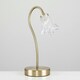 image 3 of ValueLights Antique Brass And Decorative Glass Swan Neck Touch Bedside Table Lamp