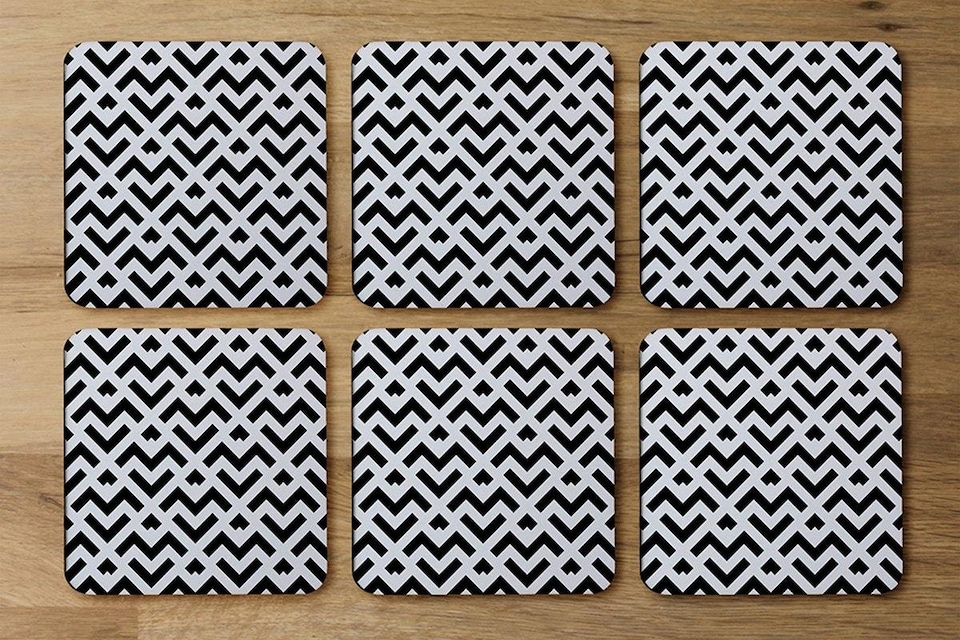 image 1 of Black & White Geometric (Coaster)