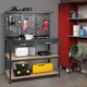 image 3 of COSTWAY Workbench Garage Worktable with Drawers-Black