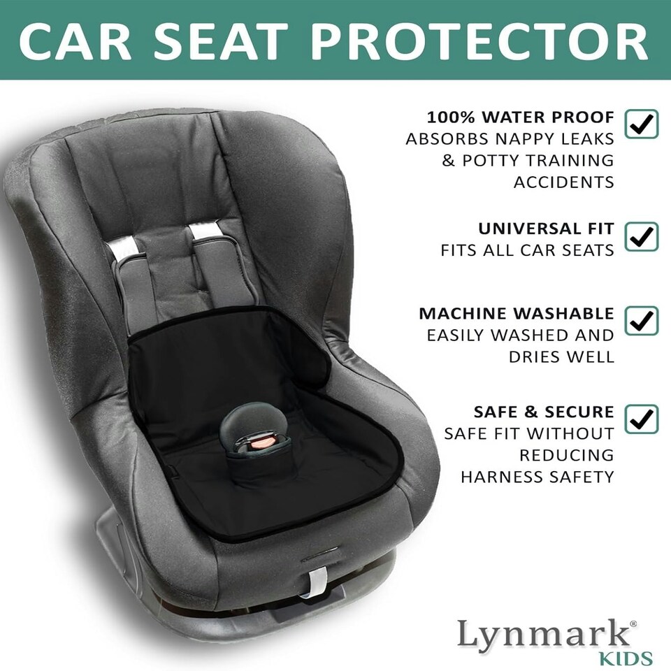 image 1 of Lynmark® Potty Training Car Seat Protector Cover for Spills, Nappy Leaks, and Accidents Black | 1 pack