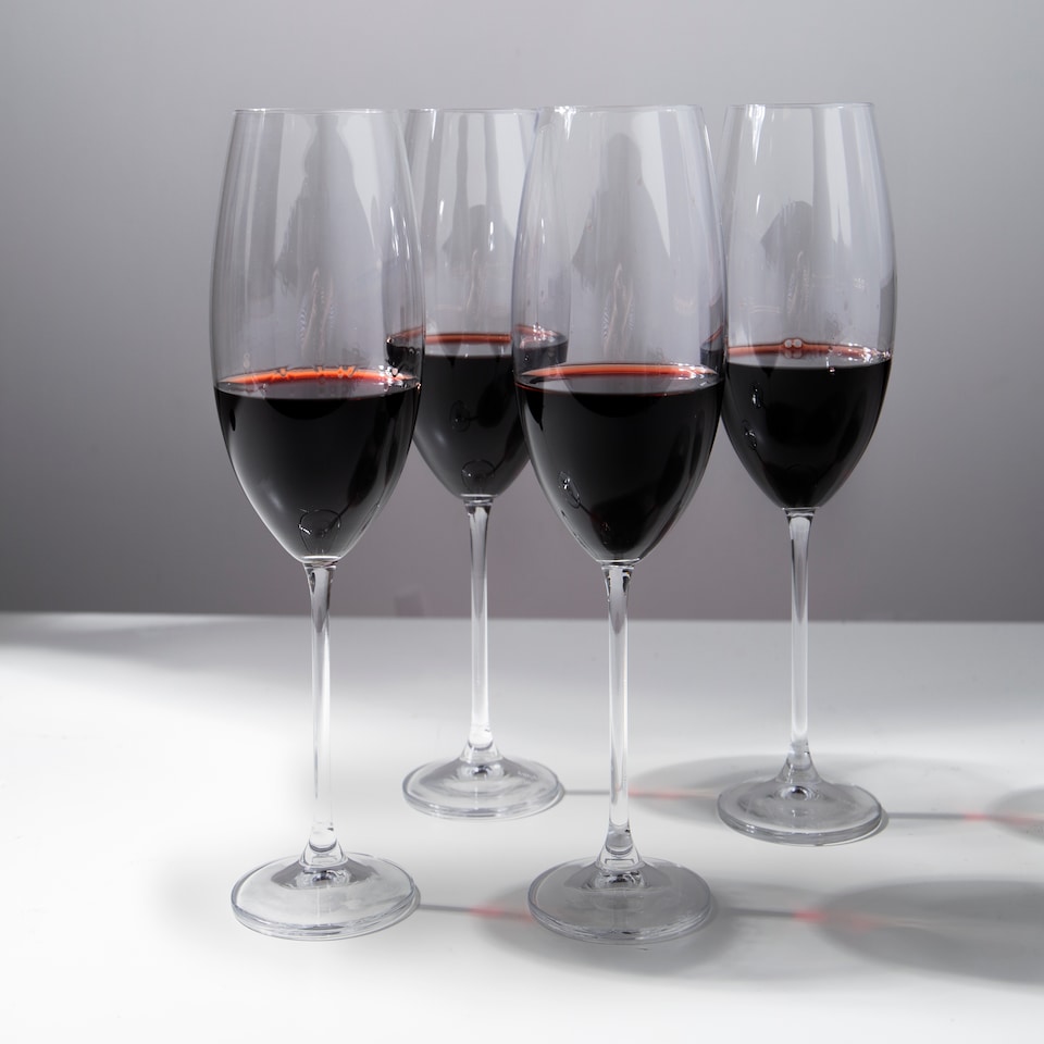 image 1 of Mikasa Wine Glass Set Clear Bordeaux Crystal Set of 4