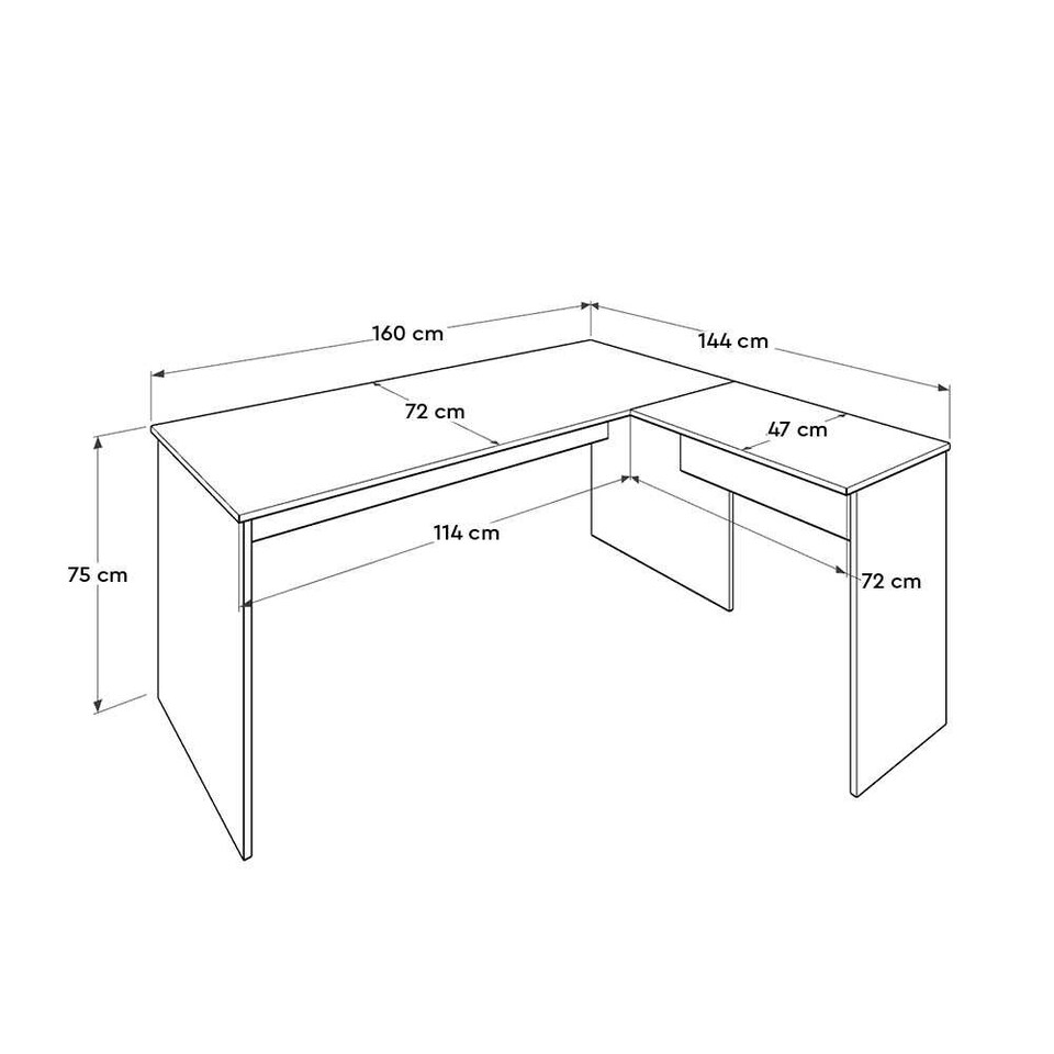 image 1 of Adore Rio Matt White Corner Desk - Large Reversible Office Desk White