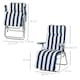 image 7 of Outsunny Set of 2 Folding Sun Lounger Recliner Chairs Daybed Cushion Blue White