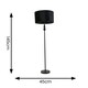 image 3 of ValueLights Marissa Black Velvet Drum Shade with Black Stacked Ball Floor Lamp
