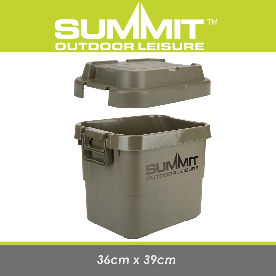image 1 of vfm-estore green storage box with carry handles - camping storage