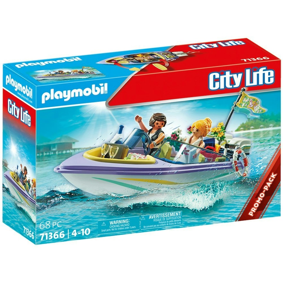 image 1 of Playmobil City Life Honeymoon Speedboat Trip Playset Ages 4-10