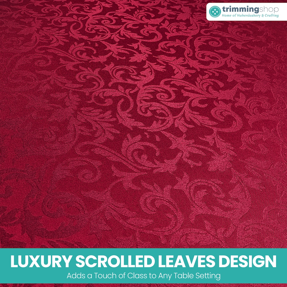image 1 of Round Damask Table Cloth, Circular Linen Table Cover - 120 Inch