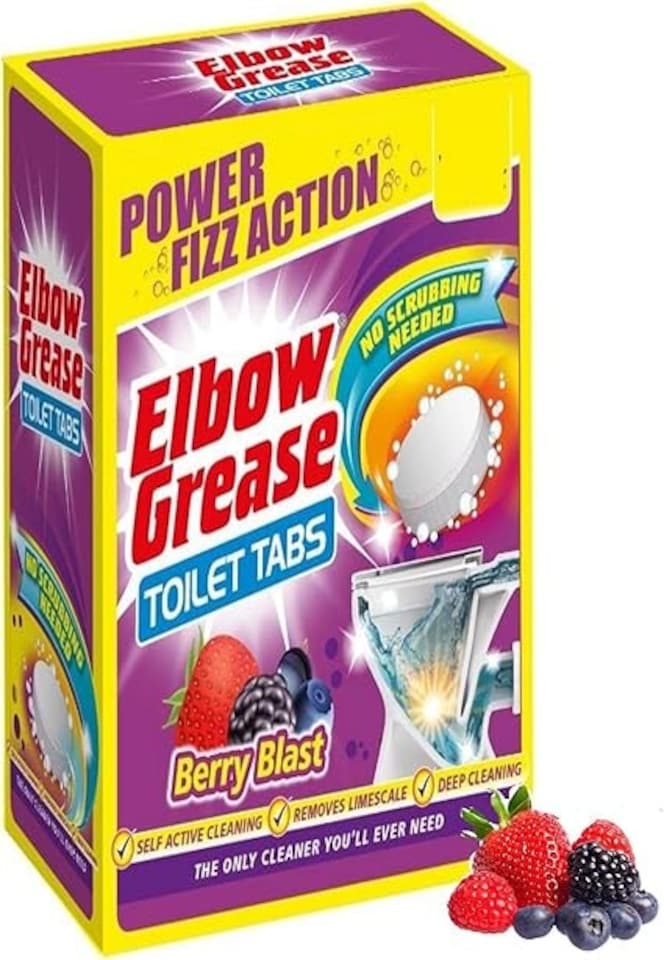 image 1 of Pack of 10 Elbow Grease Toilet Tablets Berry Fragrance 30g