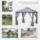 image 7 of Outsunny 3 x 3m Garden Gazebo Patio Party Tent Shelter Outdoor Canopy Double Tier Sun Shade with Metal Frame and Netting, Light Grey